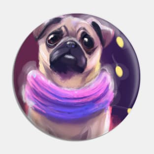 Cute Pug Drawing Pin