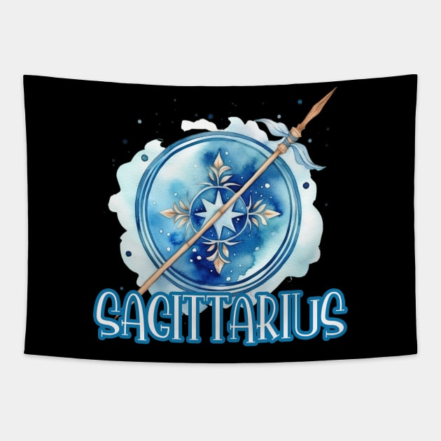 Sagittarius Watercolor Tapestry by Things2followuhome