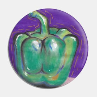 Painting of chile morrón Colorful drawing Pin