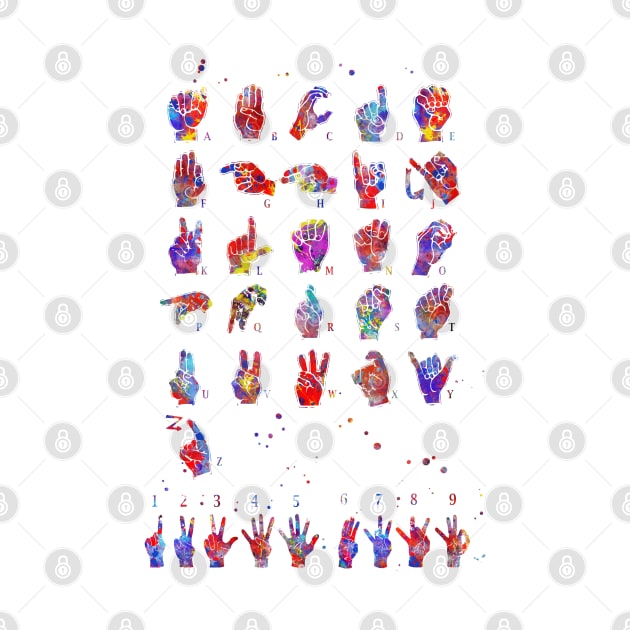 ASL sign language alphabet, by RosaliArt