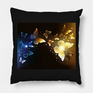 Contrasting Night Butterflies Pillow