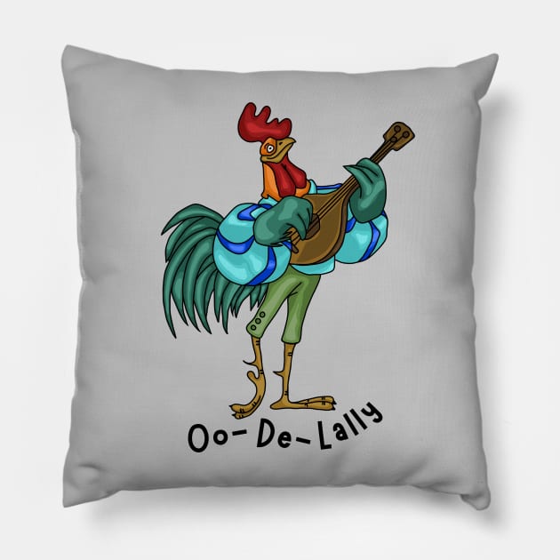 Oo-De-Lally Rooster Pillow by Slightly Unhinged