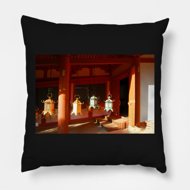 Lantern Shrine Pillow by WaterGardens