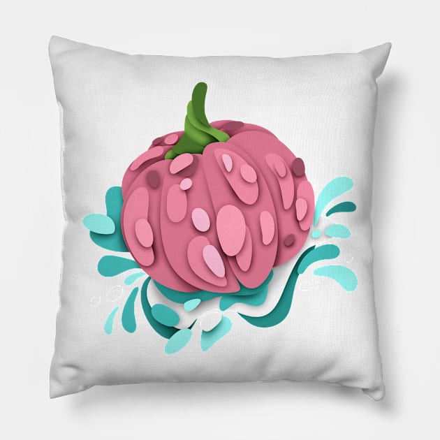 Ornate Pumpkins with Abstract Stains Pillow by lissantee