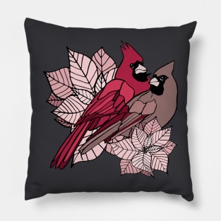 Cardinal Lovebirds Pillow