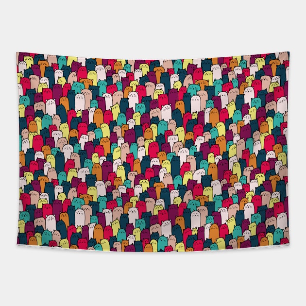Wall of Cats! - Bright Colors Tapestry by SRSigs
