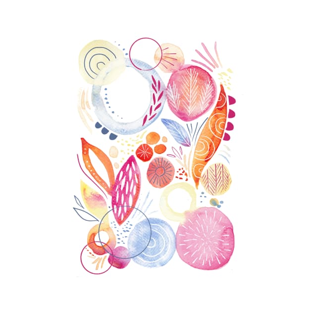 Watercolor Shapes and Petals by LauraKatMax