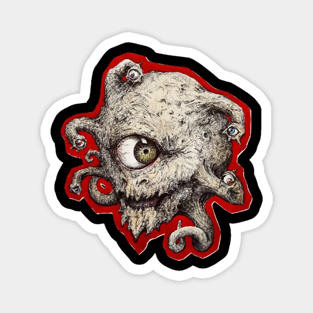 Red Beholder Magnet by artbyst