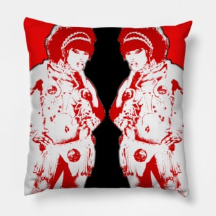 Stylized figure of indigenous girl in the parade Pillow