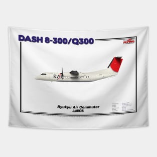 DeHavilland Canada Dash 8-300/Q300 - Ryukyu Air Commuter (Art Print) Tapestry