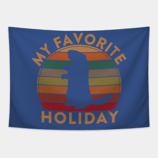 My Favorite Holiday Groundhog 2 Tapestry