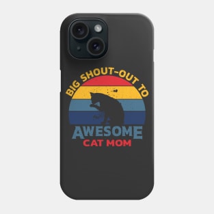 Awesome Cat Mom Vintage Sunset Phone Case