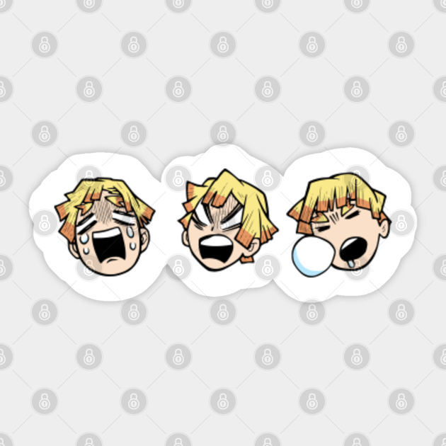 Zenitsu Mood Faces Demon Slayer Kimetsu No Yaiba Demon Slayer Sticker Teepublic Zenitsu Mood Faces Demon Slayer Kimetsu No Yaiba Demon Slayer Sticker Teepublic