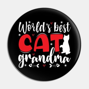 World's Best Cat & Dog Grandma Pin