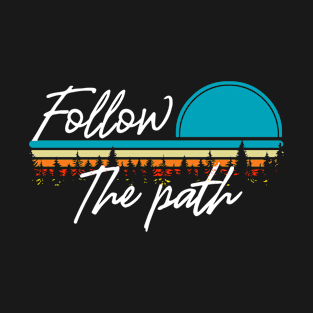 Follow the path with vintage retro sunset colours T-Shirt