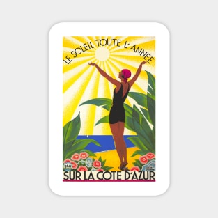 La Cote d'Azur (French Riviera) Vintage Travel Poster Magnet