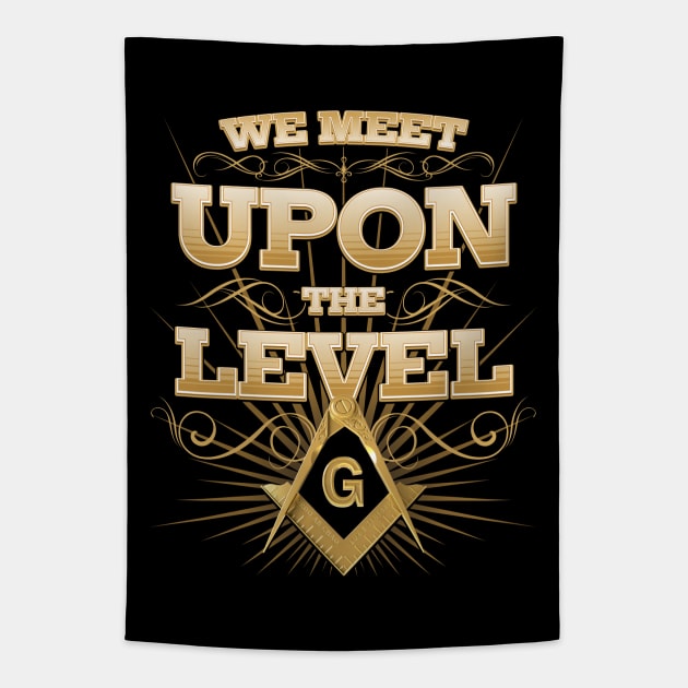 Meet Upon The Level Masonic Freemason Tapestry by Master Mason Made