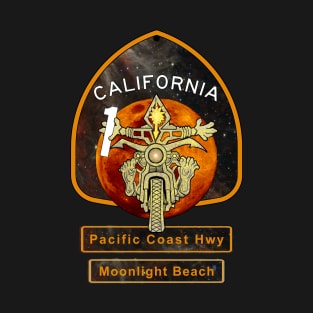 Moonlight Beach Motorcycle Vacation Traveling Pacific Coast Hyw T-Shirt