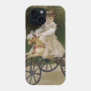 Jean Monet on His Hobby Horse by Claude Monet Phone Case