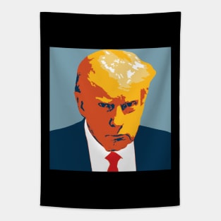 DONALD TRUMP POP ART MUG SHOT Tapestry