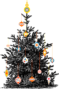 Christmas tree and retro ornaments Magnet