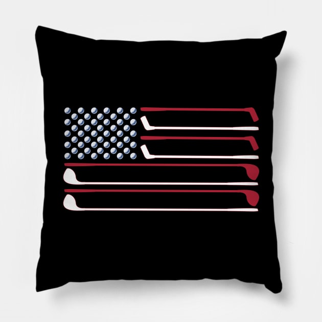 American Golf Flag Pillow by Miranda Nelson