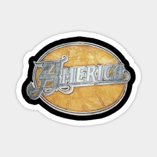 America Tan And Silver Painted Logo Magnet