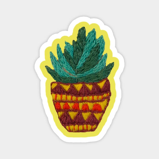 Oznur Succulent Magnet by RONembroidery