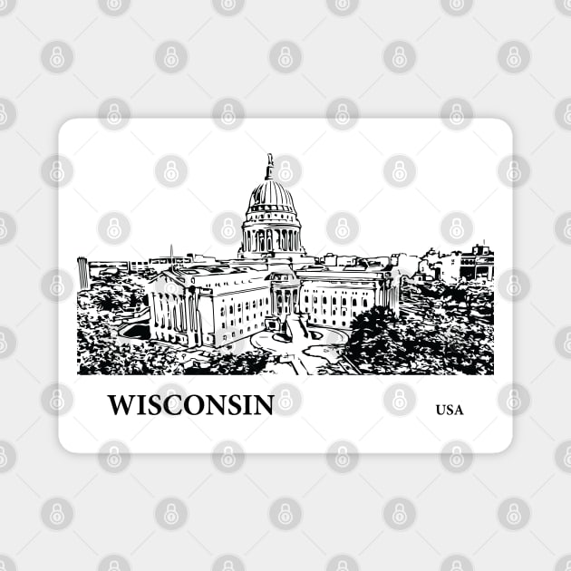 Wisconsin State USA Magnet by Lakeric