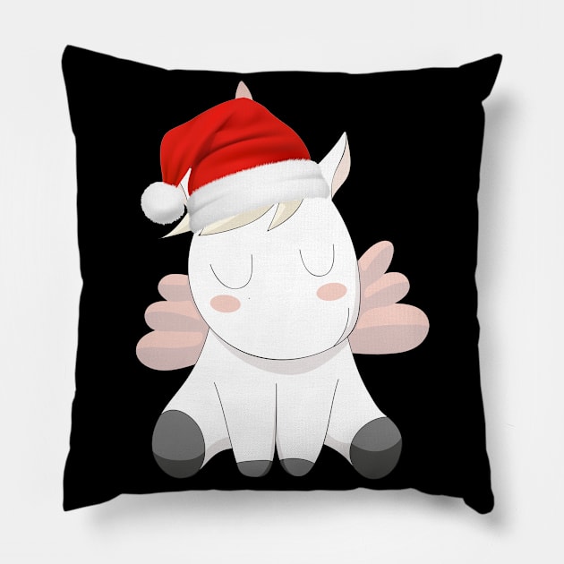 Unicorn Christmas Shirt Girls Women Xmas Gifts Cute Kawaii Pillow by mo designs 95