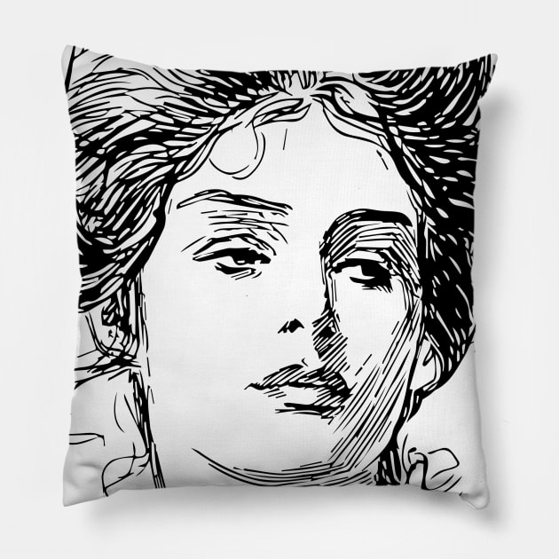 Gibson Girl Portrait Pillow by banditotees