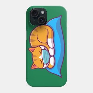 Cute cat sleeping with mask on cartoon Phone Case