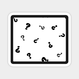 Black and White Question Mark Magnet