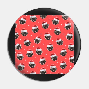 Santa Pug Pattern Design Pin