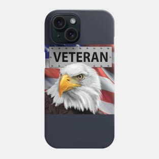 Patriotic United States Veteran American Eagle and Flag Art Phone Case