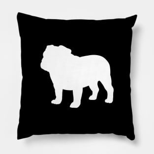 White Bulldog Silhouette Pillow