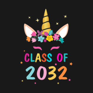 Kid Unicorn First Day Of School Class Of 2032- T-Shirt