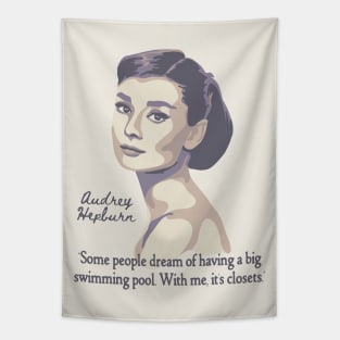 Audrey Hepburn Portrait and Quote Tapestry