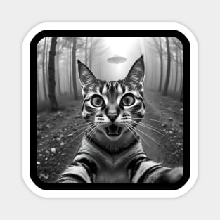 Cat Selfie with Alien, Cat Lovers Gifts for Men, Women & Kids Magnet