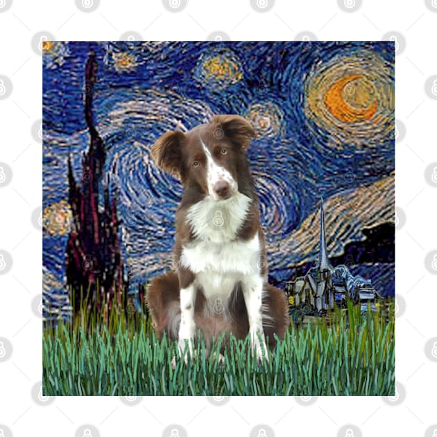 Starry Night Adapted to Include a Border Collie by Dogs Galore and More