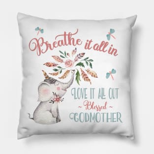 Blessed Godmother T-shirts - Whimsical Elephant Gifts Pillow