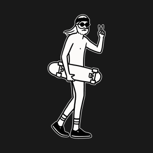 Nude Skater Boy Funny Art T-Shirt