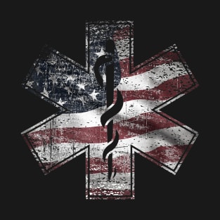 4th of July Paramedic T-Shirt EMS EMT USA American Flag Tee T-Shirt