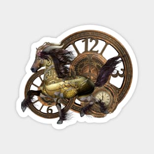 Unique Steampunk horse clocks and gears Magnet