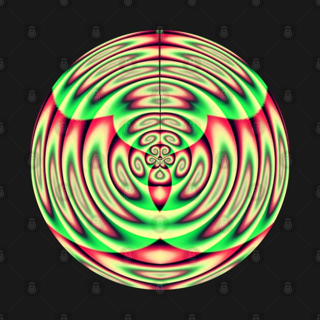 Abstract Red Green Yellow Ornamental Circle Design by Mazz M