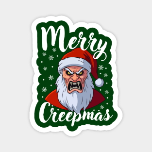 Menacing Santa with Snowflakes - Creepy Christmas Holiday Magnet