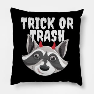 Trick or Trash - Devil Raccoon Pillow