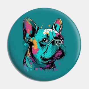 French Bulldog in Pop Art Pin