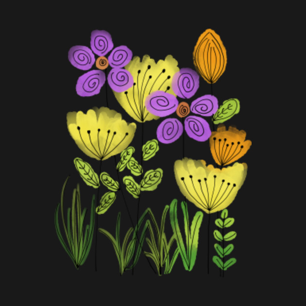 Discover Colorful Field Flowers | Wild Floral | Spring Flowers, Summer Flowers - Flowers - T-Shirt