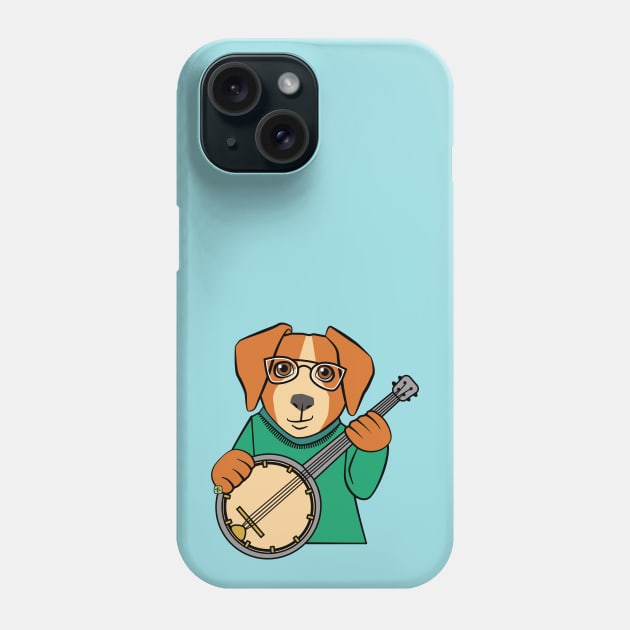 Dog Playing Banjo Music Phone Case by Sue Cervenka